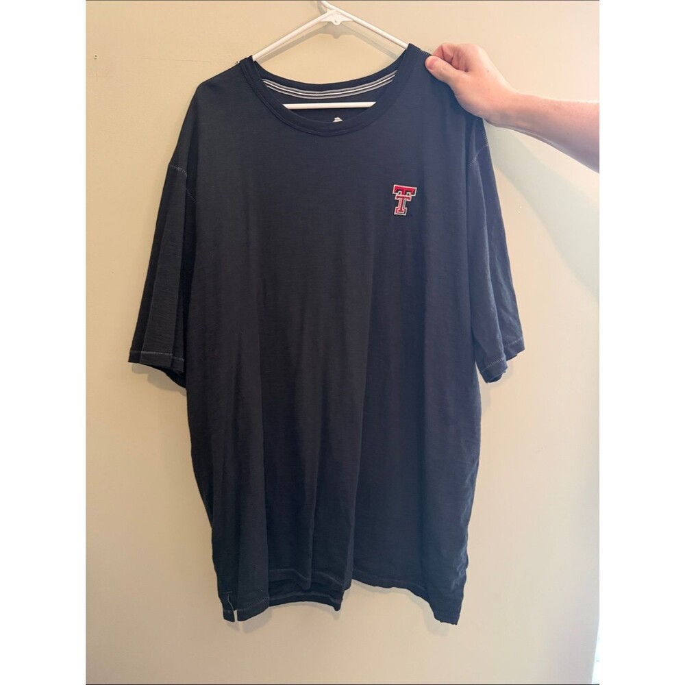 Tommy Bahama Black Short-Sleeve Tee with Texas Tech Emblem